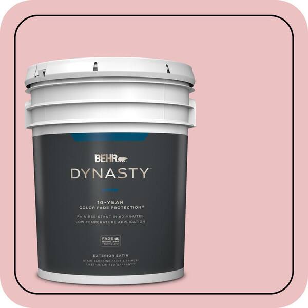 BEHR DYNASTY 5 gal. #130C-2 Cafe Pink Satin Enamel Exterior Stain-Blocking Paint & Primer