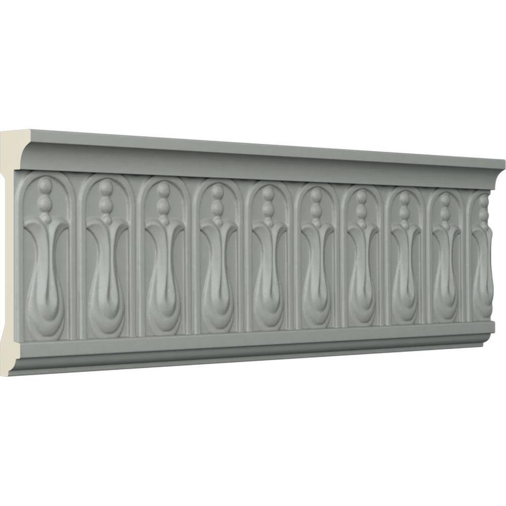 Gray Polyurethane Geometric Chair Rail Moulding Sample