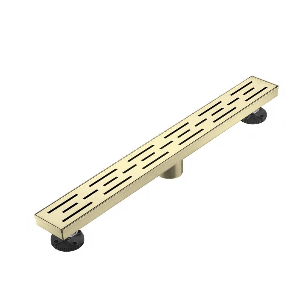 24 in. Linear Shower Drain with Removable Grid Grate and Hair Strainer in Brushed Gold price history on PriceWatchPro