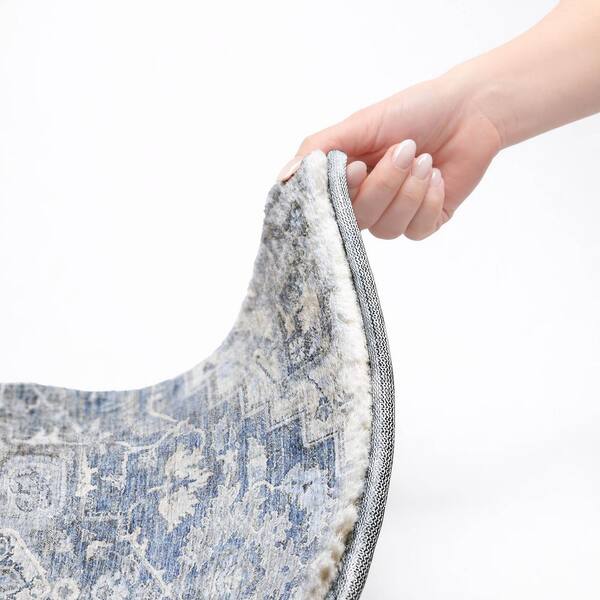 Dream Shag Premium Machine Washable Abstract ADS774 Denim 10 ft. x 14 ft. Area Rug