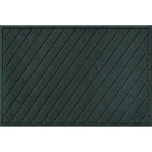 Aqua Shield Argyle Evergreen 34 in. x 52 in. Recycled Polyester/Rubber Indoor Outdoor Door Mat