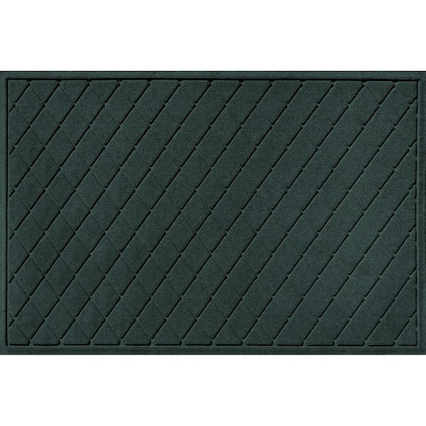 Bungalow Flooring Waterhog Argyle Evergreen 45 in. x 70 in. PET Polyester Indoor Outdoor Estate Mat