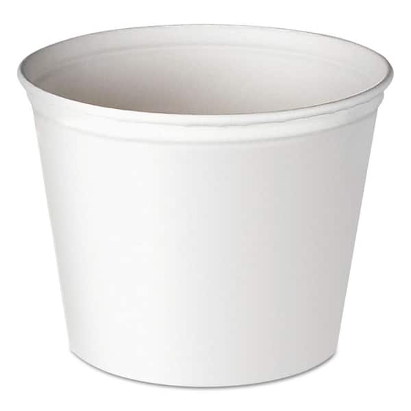 SOLO Double Wrapped Paper Bucket, 83 oz., Unwaxed, White, 100 Per Case