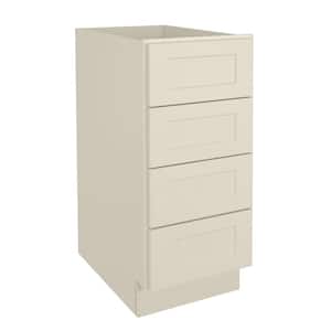 15 in. W x 24 in. D x 34.5 in. H in Antique White Plywood Ready to Assemble Drawer Base Kitchen Cabinet with 4-Drawers