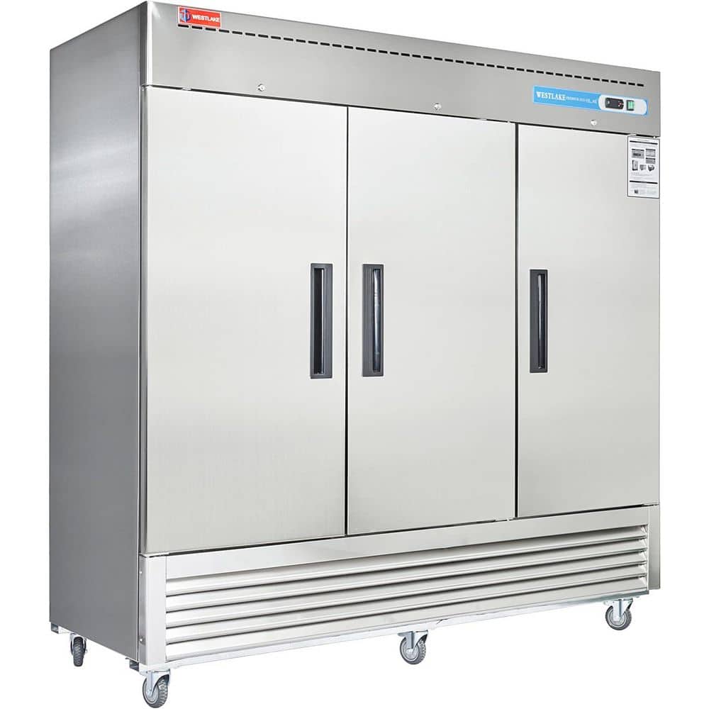 82 in. W 72 cu. ft Commercial Refrigerator 3-Doors 3-Sections Stainless Steel