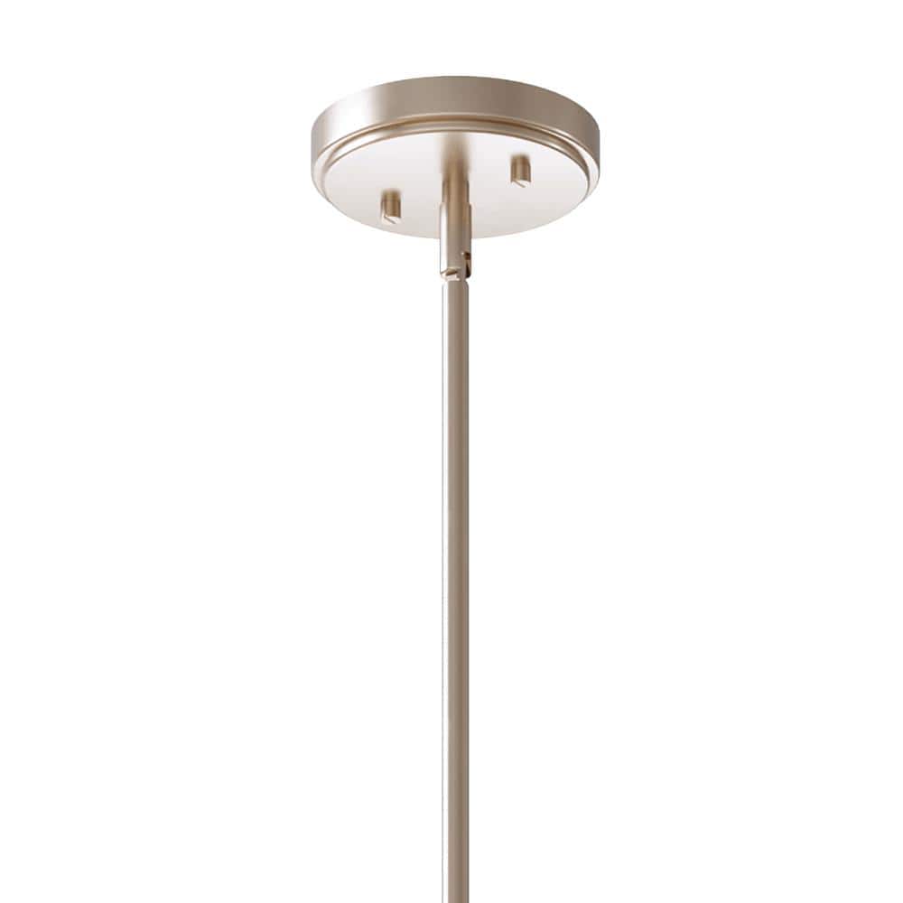 Kimrose Polished Nickel Mini Pendant with Clear Fluted Glass