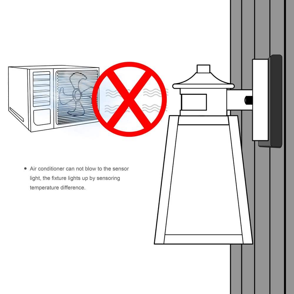 Matte Black Motion Sensor Outdoor Wall Sconce with Clear Glass