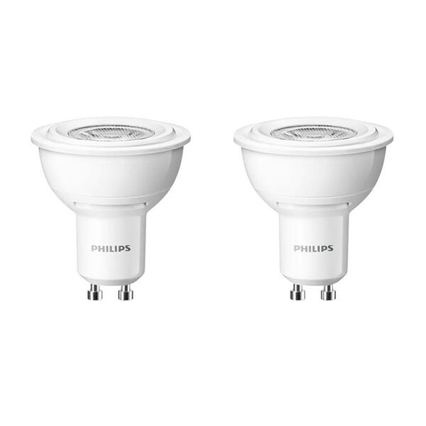 Philips 50-Watt Equivalent MR16 GU10 Dimmable LED Base Floodlight Bulbs Bright White (2-Pack)