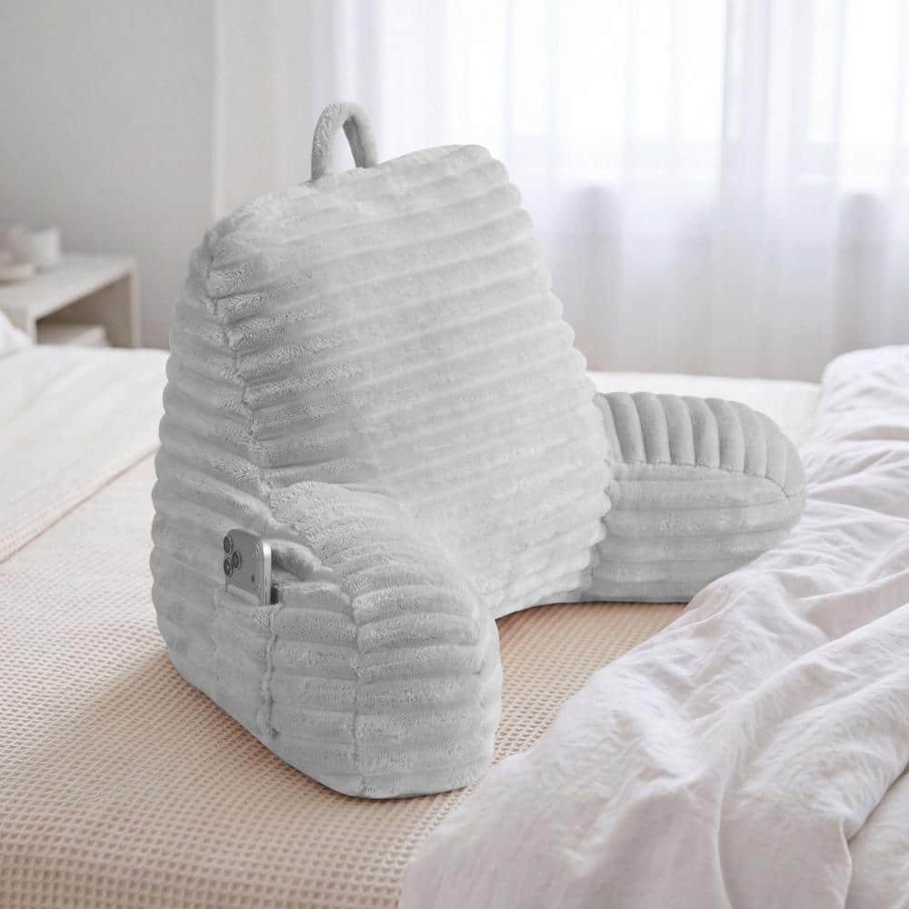 Ribbed Gray Plush Polyester 30-in. x 17-in. x 17-in. Backrest Pillow price history on PriceWatchPro