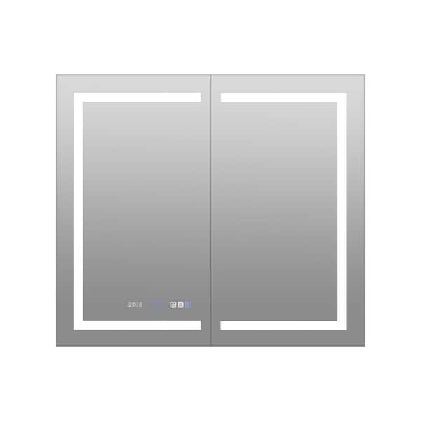 Satico 42 in. W x 36 in. H Rectangular Aluminum Medicine Cabinet with Mirror