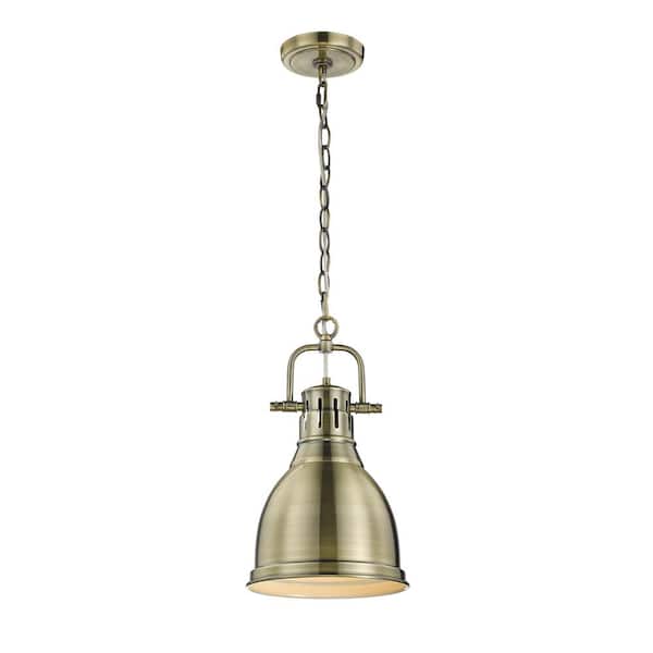 Wyman Collection 1-Light Aged Brass Mini Pendant