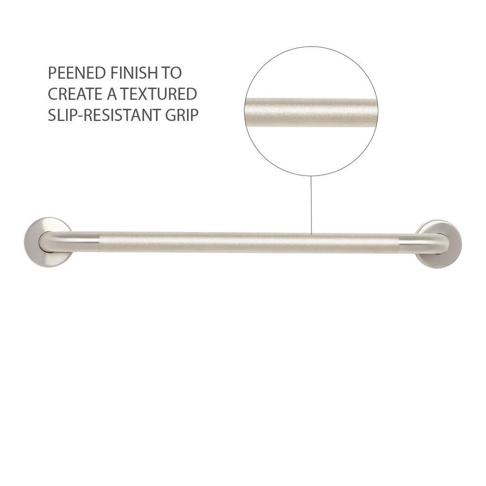 Signature Satin Stainless Steel 42" Grab Bar with Peened Grip