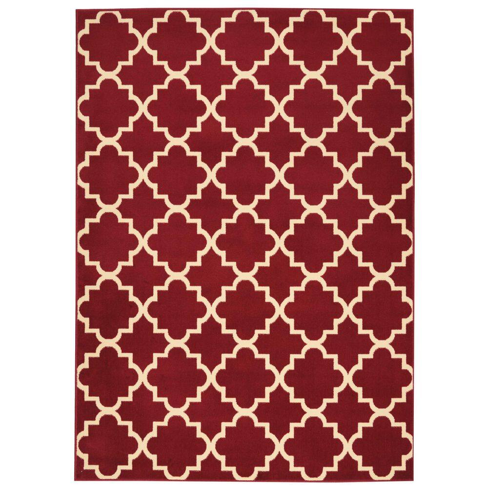Tufted Handmade 5' x 7' Rectangular Red Spot Resistant Rug