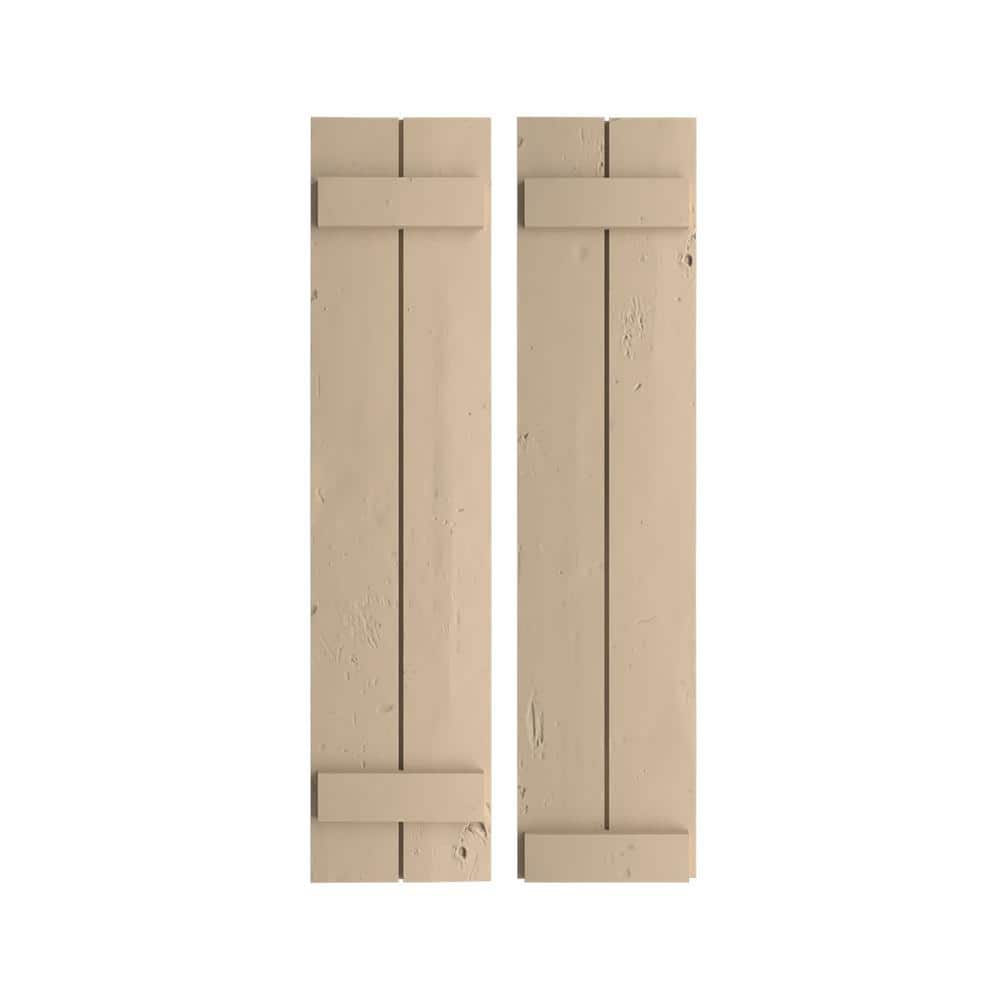 11 in. x 36 in. Timberthane Polyurethane 2-Board Joined Board-n-Batten Knotty Pine Faux Wood Shutters Pair price history on PriceWatchPro
