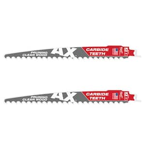 2-Pack Milwaukee 9 in. 3 TPI Pruning Carbide Teeth Wood Cutting Sawzall Reciprocating Saw Blade