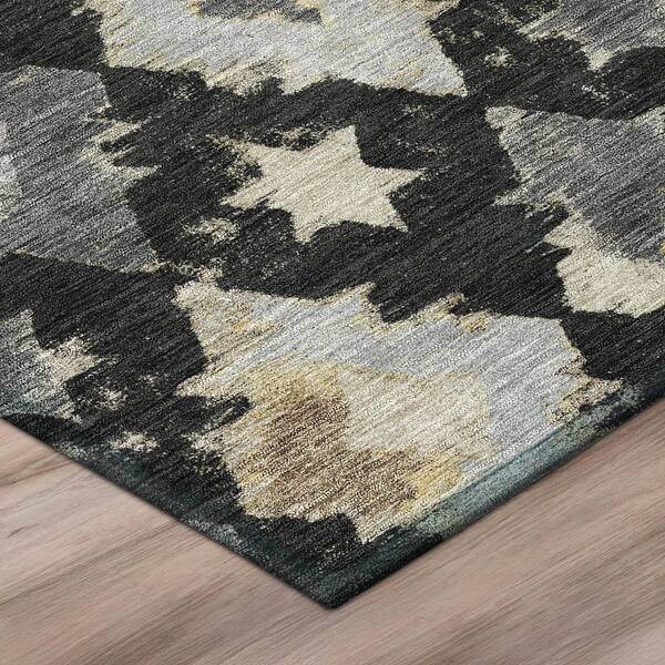 Chantille Machine Washable Indoor/Outdoor Abstract ACN3062 Black 10 ft. x 14 ft. Area Rug