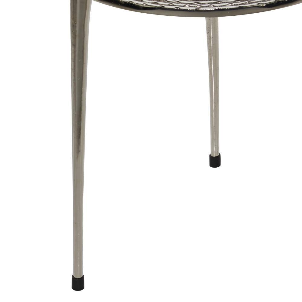 Round Walnut and Glass Contemporary Accent Table