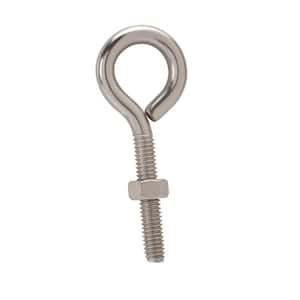 3/16 in. x 3 in. Zinc-Plated Steel Eye Bolts with Nuts (2-Pack)