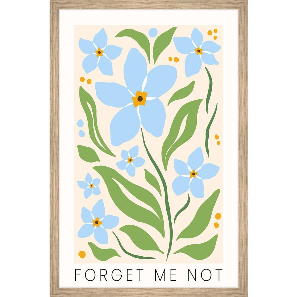 Pretty Blue Flowers by Marmont Hill Framed Nature Art Print 24 in. x 16 in.