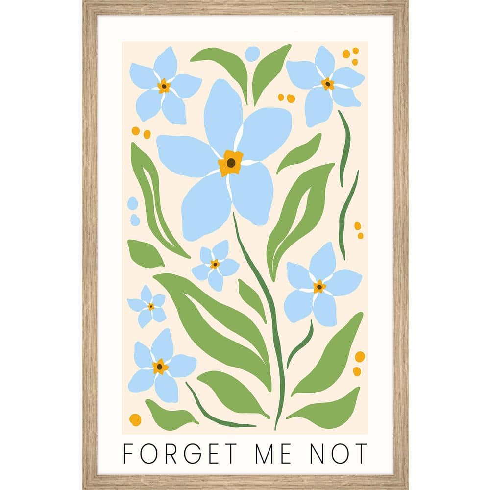 Pretty Blue Flowers by Marmont Hill Framed Nature Art Print 30 in