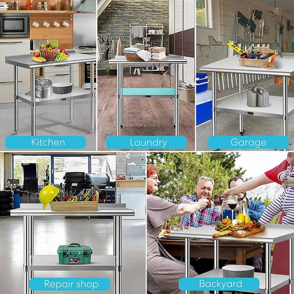 24 x 30 Stainless Steel Work Table with Backsplash