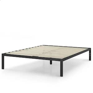 Black Queen Metal Platform Bed Frame Without Headboard