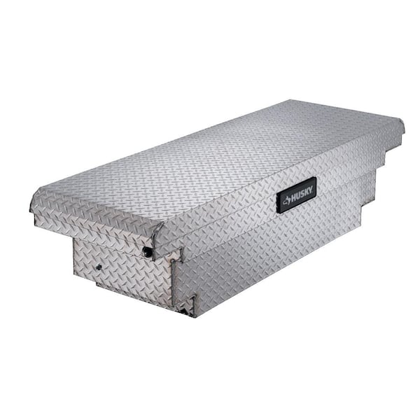 Husky 61.86 in. Diamond Plate Aluminum Low Profile Mid-Size Crossbed Truck Tool Box