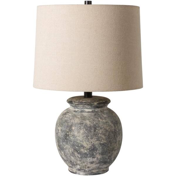 Livabliss Aponi 21 in. Gray Indoor Table Lamp