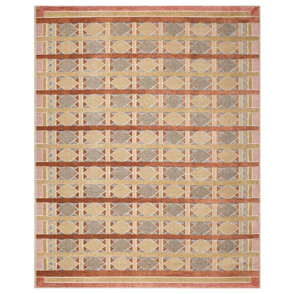 Nordic Rust Multicolor 8 ft. x 10 ft. Geometric Contemporary Area Rug