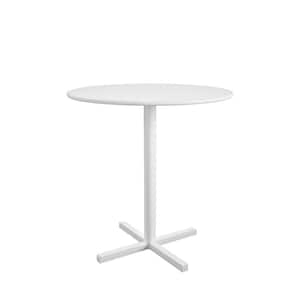 24 in. Round Indoor/Outdoor Steel Bistro Table, White