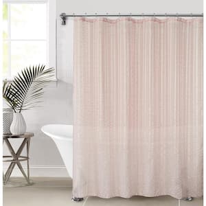 Cassandra 72 in. W x 70 in. L Polyester Blended Fabric Shower Curtain in Blush