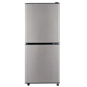 Dual Zone 17.52 in W. 3.6 Cu. Ft Refrigerator in Brushed Gray Silver with LED Lighting, Adjustable Shelves