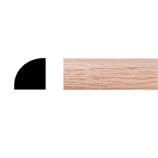 .72 in. x .72 in. x 8 ft. Oak Wood Quarter Round Moulding