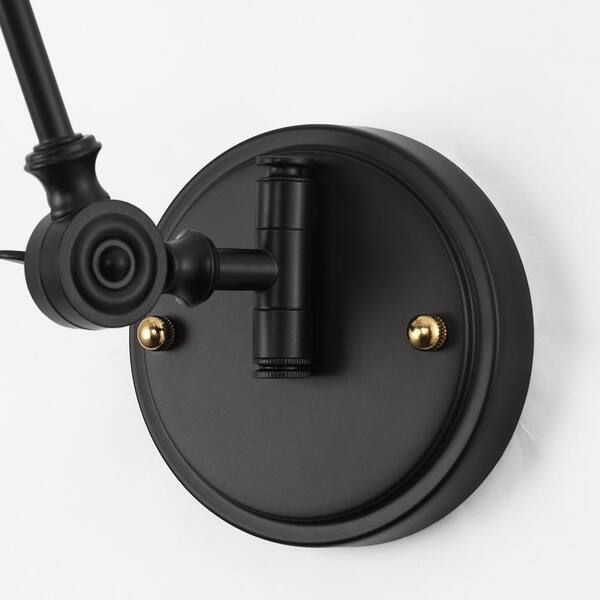 YANSUN 7 in. Industrial Wall Sconce 2-Pack Black and Gold Vintage