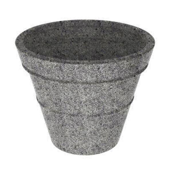 Terracast 28 in. Round Ash Granite Resin Planter with Saucer