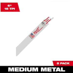 6 in. 18 TPI Medium Metal Cutting SAWZALL Reciprocating Saw Blades (5-Pack)