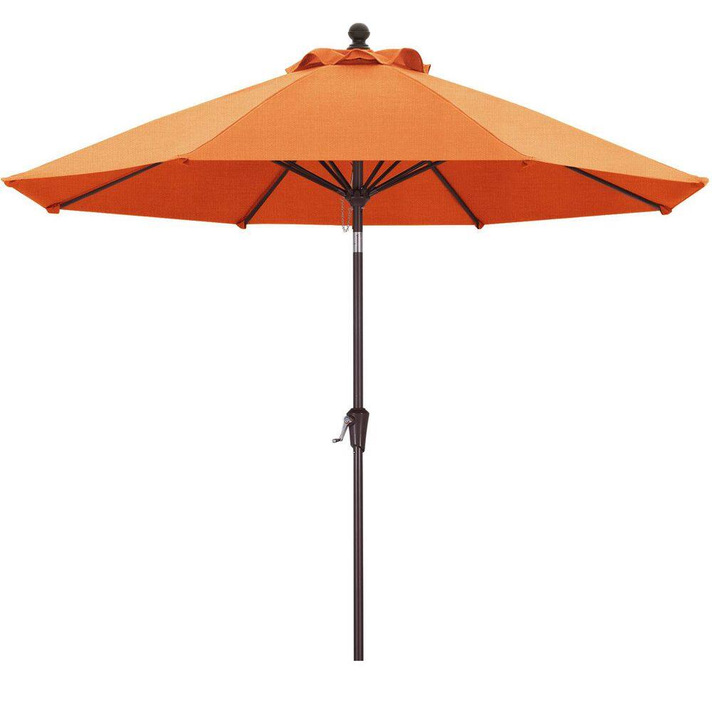 9 ft. Steel Market Push Tilt Outdoor Patio Umbrella, with 5-Year-Non-Fading Olefin Fabric in Orange price history on PriceWatchPro