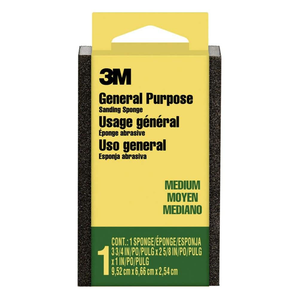 3.75 in. x 2.625 in. x 1 in. 60 Grit Medium All-Purpose Sanding Sponge