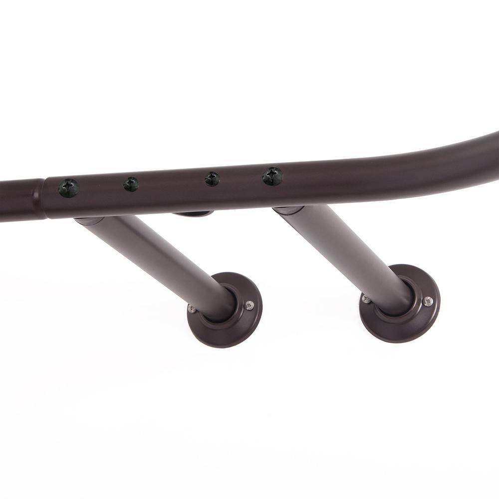 Oil Rubbed Bronze D-Shaped Ceiling Mounted Shower Curtain Rod Set