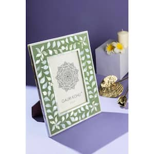 5 in. x 7 in. Rustic Olive Green Jodhpur Mother of Pearl Picture Frame