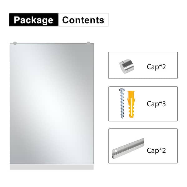 31.5 in. W x 47 in. H Modern Rectangle Frameless Wall-Mounted Gym Mirror Dance Mirror