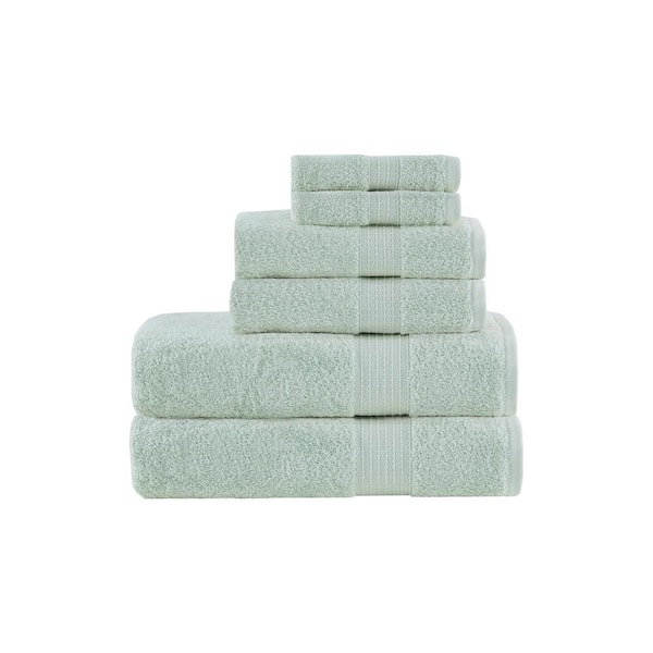 Madison Park Organic 6-Piece Seafoam Cotton Bath Towel Set