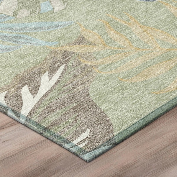 Chantille Machine Washable Indoor/Outdoor Abstract ACN3090 Celery 2 ft. x 3 ft. Accent Rug
