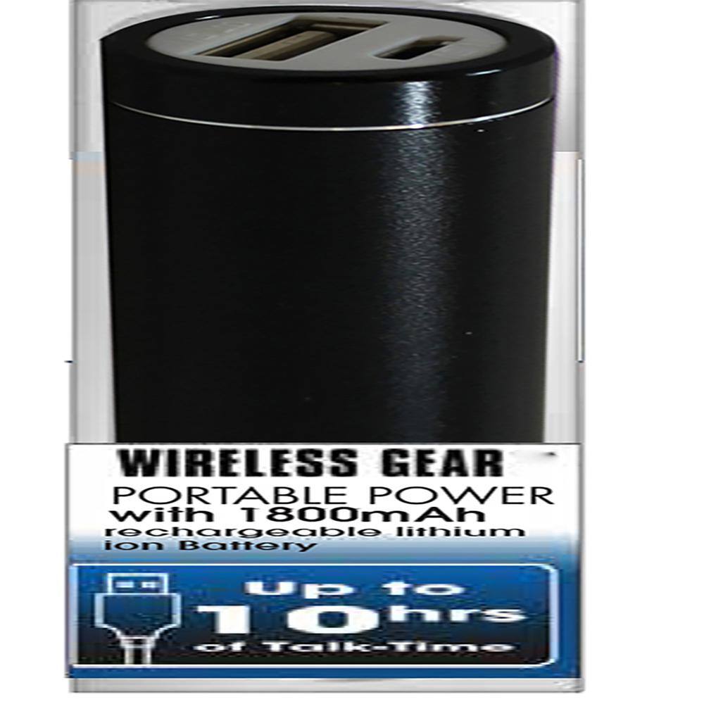 Wireless Gear Portable Power for Mobile Phones Universal, Black BL1925