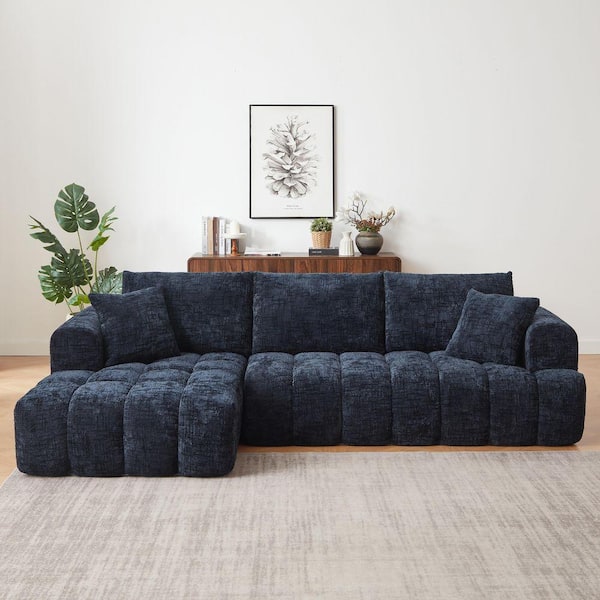 PexFix 108.3 in Wide Square Arm Chenille L-Shape Luxury Sectional