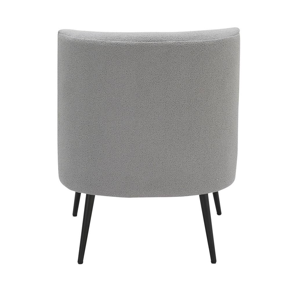 Light Grey Metal Upholstered Slipper Chair