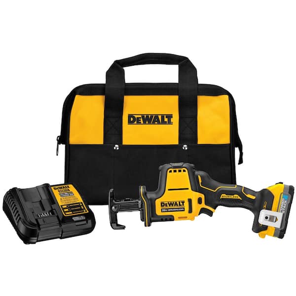 DEWALT Atomic 20-Volt Maximum Cordless Brushless Compact Reciprocating Saw with 1.7 Ah Battery and Charger