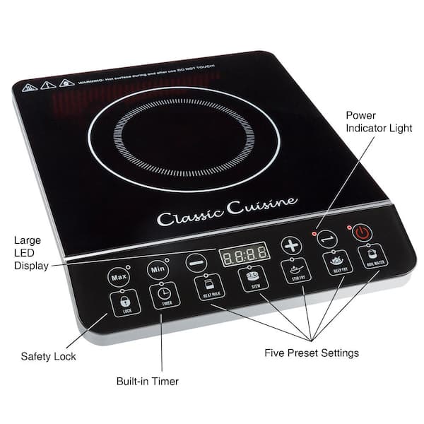 Portable electric induction clearance cooker