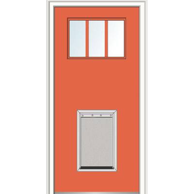 exterior door with built in pet door home depot