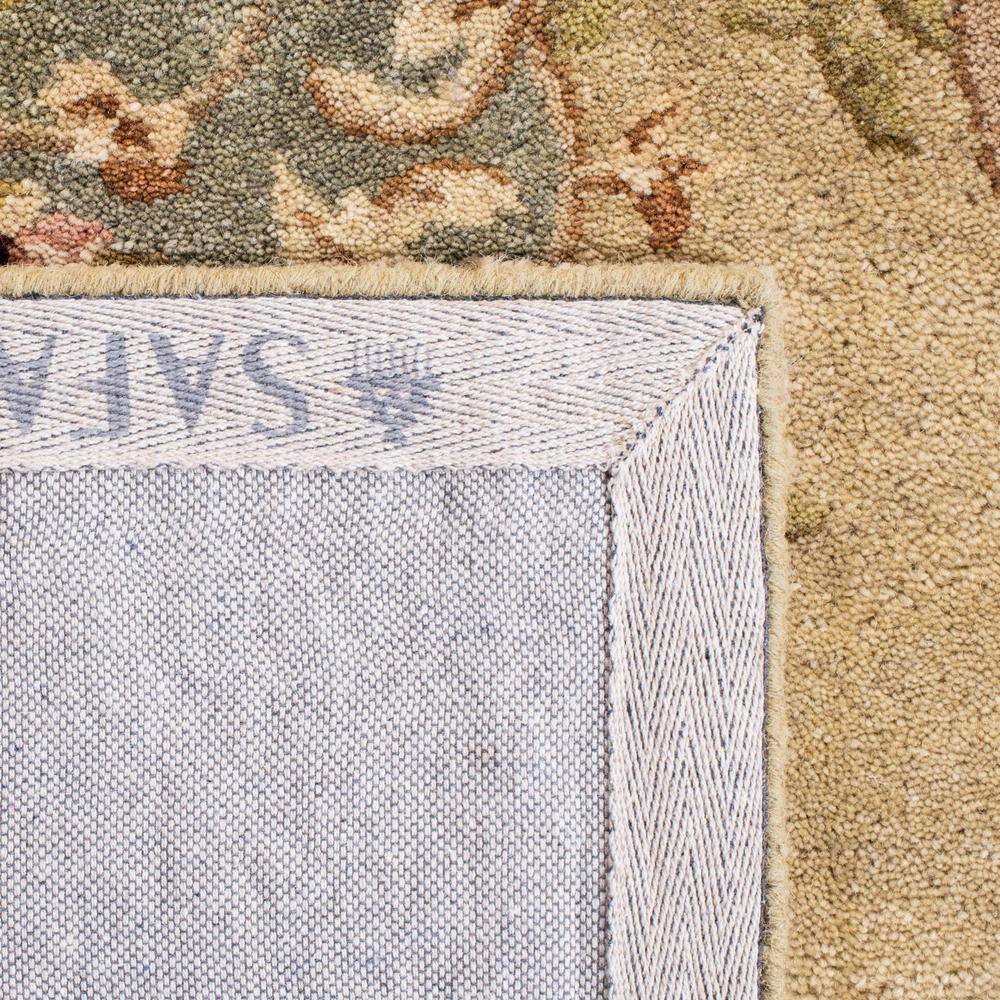 Ivory and Light Blue Round Hand-Tufted Wool Rug